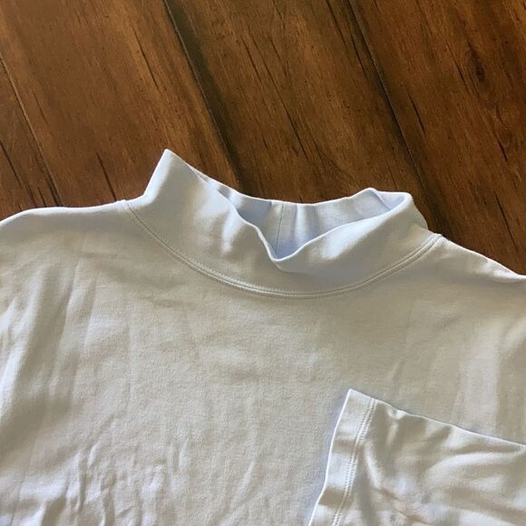 St. John’s Bay Light Blue Cotton Mock Neck Plus Size Blouse Top Size 1x 💙 - Picture 3 of 4